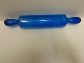 Vintage Blue Blown Glass Rolling Pin