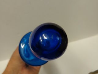 Vintage Blue Blown Glass Rolling Pin 3