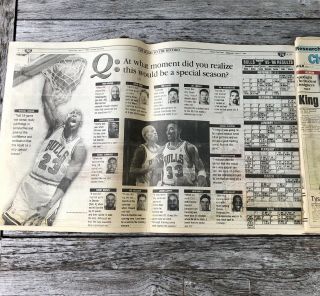 1996 Chicago Sun Times newspaper NBA Chicago Bulls Win 70 Games Michael Jordan 2
