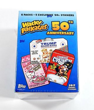 2017 Topps Wacky Packages 50th Anniversary Blaster Box 5 Packs