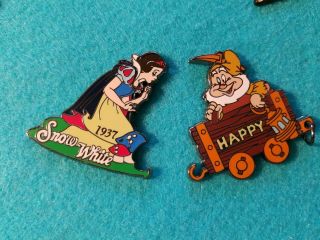 Disney pin Set 100 Years of Dreams Snow White 7 Dwarfs Train Dopey Doc Grumpy 7