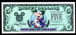 Disney 5 Dollars,  1997d,  Uncirculated,  The 10th Issue,  25th Anniv.