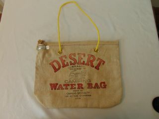 Vintage Desert Brand Water Bag Los Angeles,  California Usa Canvas Specialty