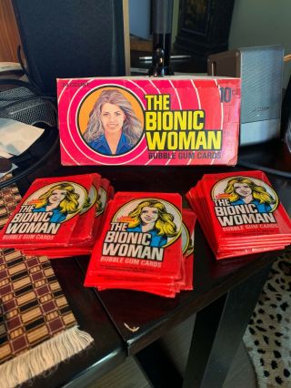 1976 Donruss The Bionic Woman Bubble Gum Cards Box Wi.  20 Packs.  Awesome