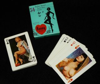 50s Vtg Naughty Playing Cards Pinup Models Bettie Page Rockabilly Swing Vlv