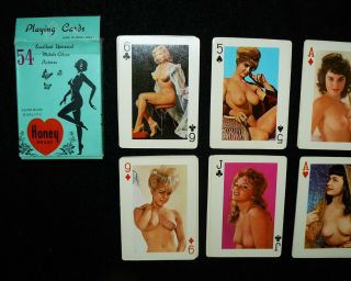 50s vtg Naughty Playing Cards pinup models Bettie Page rockabilly swing vlv 6