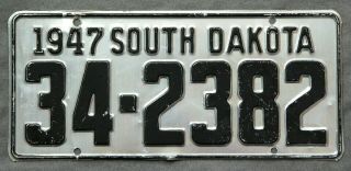 South Dakota.  1947.  License Plate.