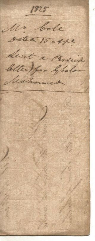 1825 British Resident send Persian letter for Tipu Sultan’s nephew Mir Kader Ali 3