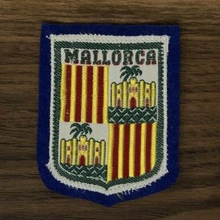 Vtg Travel Spain Souvenir Mallorca Patch Woven Front Felt Back Sew - On
