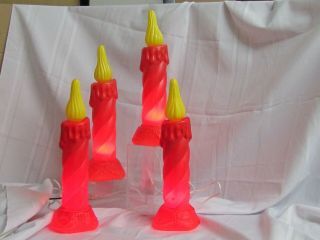4 Vintage 16 " General Foam Christmas Blow Mold Red Candles