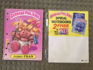 Garbage Pail Kids Gpk Notebook & Dealer Ad Rare Furry Fran