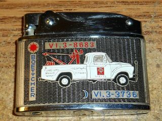 Vintage Shell Boettcher Service Flat Advertising Lighter/rare