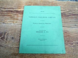 Vintage 1914 Vandalia Railway Railroad Company Annual Report