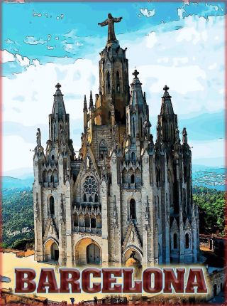 Barcelona Spain Spanish European Europe Vintage Travel Advertisement Poster 3