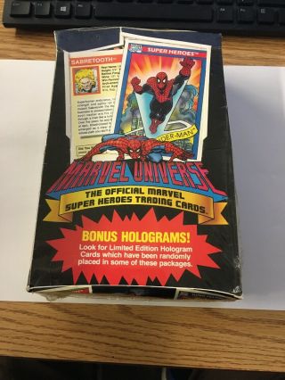 1990 Marvel Universe Trading Cards Box - 36 Packs W/ Holograms