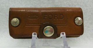 Vintage Robberson Ford Leather Key Chain Fob Ring Bend Oregon