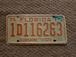 Vintage Florida License Plate Tag 1975 1976 Sunshine State