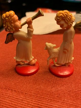 Vintage Plastic Miniature Angels (set Of 2)
