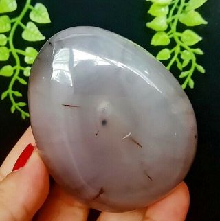 206g Rare Natural Polished Enhydro Moving Bubble Agate Crystal Stone Energy