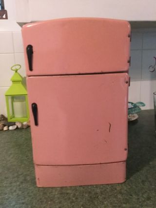 Vintage Metal Wolverine Pink Toy Refridgerator