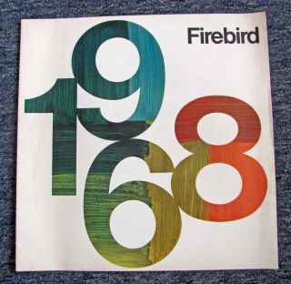 Orig.  1968 Firebird 400,  350,  H.  O.  & Sprint Auto Brochure / 12 Pages