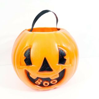 Vintage Halloween Boo Jackolantern Candy Bucket Spooky Awesome