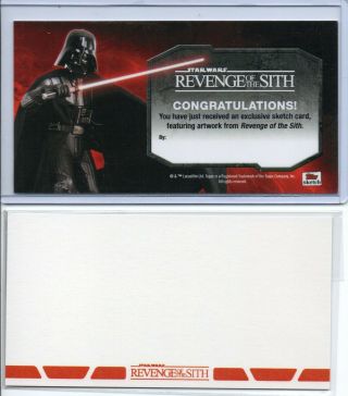 (2) 2015 Star Wars Revenge Of The Sith Rots Blank Widevision Sketch Card Ot