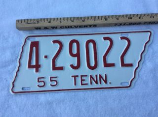 1955 Tennessee State Shape License Plate 4 - 29022 Hamilton County Repainted