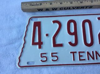 1955 Tennessee State Shape License Plate 4 - 29022 Hamilton County RePainted 2