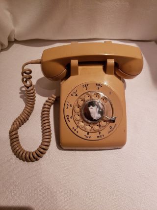 Vintage Western Bell Rotary Telephone Beige