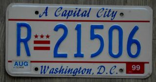 Washington,  D.  C.  District Of Columbia A Capital City License Plate R 21506