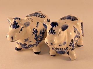 Delft Cow Salt And Pepper Shakers Set Hand Painted In Holland 7