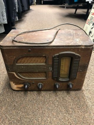 Antique General Electric Tube Radio Brown Wood Repair C - 845