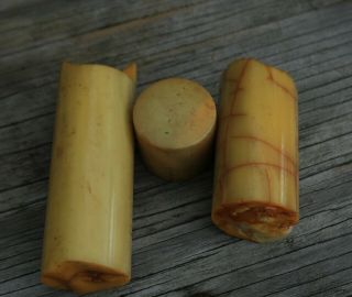 Bakelite Usa Yellow Marble 3 Rods 106,  70,  33x37.  5mm Total 298 Gr Have Cracks