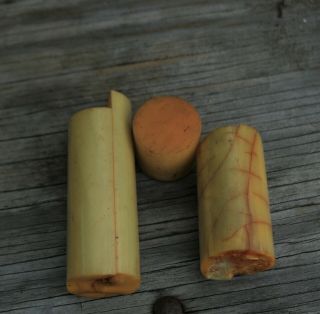 Bakelite USA yellow marble 3 rods 106,  70,  33x37.  5mm total 298 gr HAVE CRACKS 2