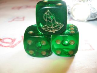 Lord Of The Rings Lotr Tmg Combat Hex Dice - Green Fellowship (jewelled) X 3