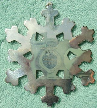 Vintage 1981 Gorham Sterling Silver Snowflake Christmas Ornament Gold Year Mark 5