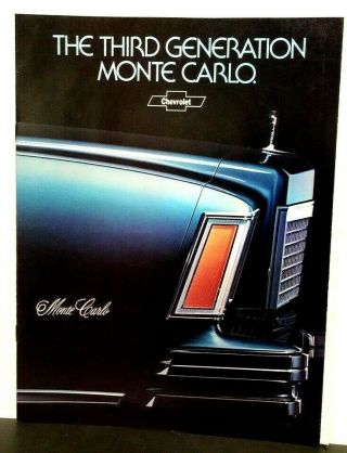 The Third Generation Chevrolet Monte Carlo 1977 July Sales Brochure & Data Sheet