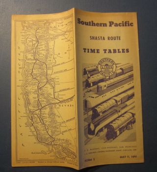 Old 1941 Southern Pacific Railroad - Timetables - Shasta Route - May 11 - Form 2