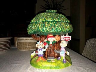Keebler Elf Tree House Cookie Jar W/ Elves Dated 2000 1st In Series Ceramic