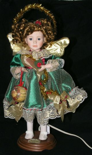 Christmas Bisque Porcelain Animated Angel Telco Motionette Victoria 1998