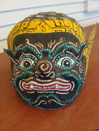 Antique/vintage Paper Mache Khon Mask Handmade From Thailand A Little Scary