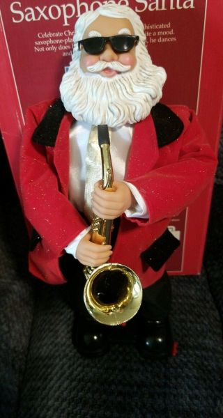 Holiday Time Animated Christmas Musical Dancing Saxophone Playing Santa Claus 3