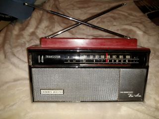Vintage Collectible Channel Master 14 Transistor Radio Model 651 Red