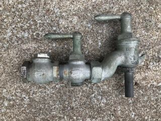 Antique Bowser Pre Visible Gas Pump,  Oil Pump Brass 3 Valve Tag Not