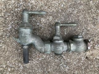 Antique Bowser Pre Visible Gas Pump,  Oil Pump Brass 3 Valve Tag Not 2