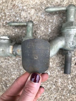 Antique Bowser Pre Visible Gas Pump,  Oil Pump Brass 3 Valve Tag Not 3