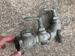 Antique Bowser Pre Visible Gas Pump,  Oil Pump Brass 3 Valve Tag Not 5
