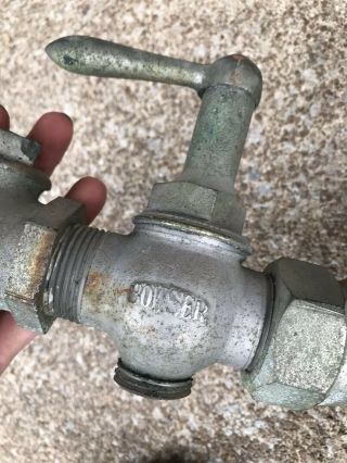 Antique Bowser Pre Visible Gas Pump,  Oil Pump Brass 3 Valve Tag Not 6