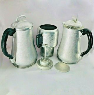 5 - Piece Vintage Guardian Service Hammered 8 Cup Drip Coffee Pot Plus Extra Pot